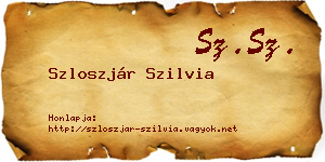 Szloszjár Szilvia névjegykártya